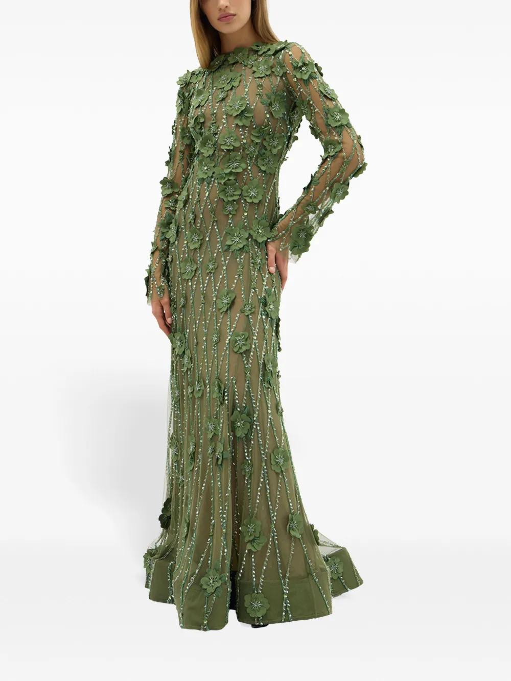 green emerald velvet dress Astra Gown