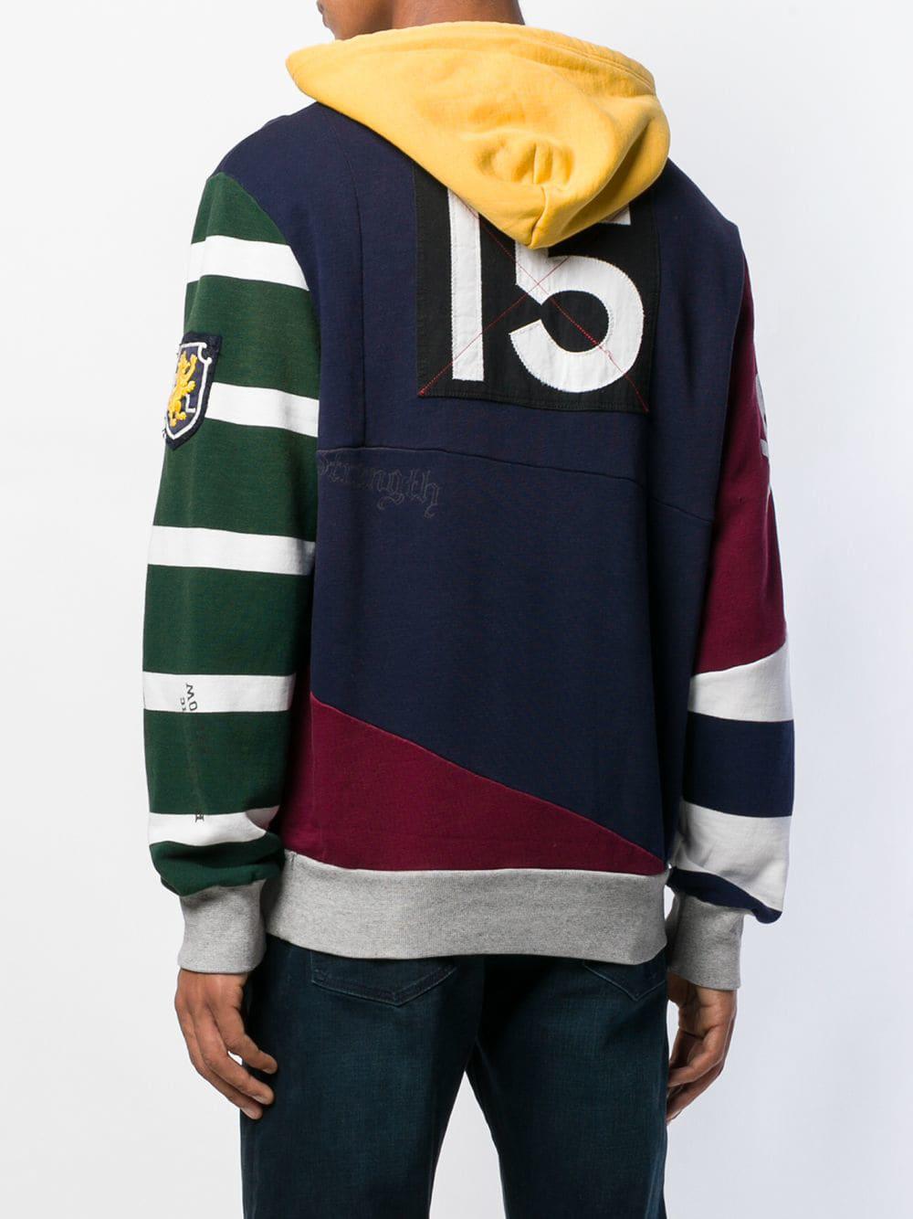 Patchwork rugby hoodie Clearance