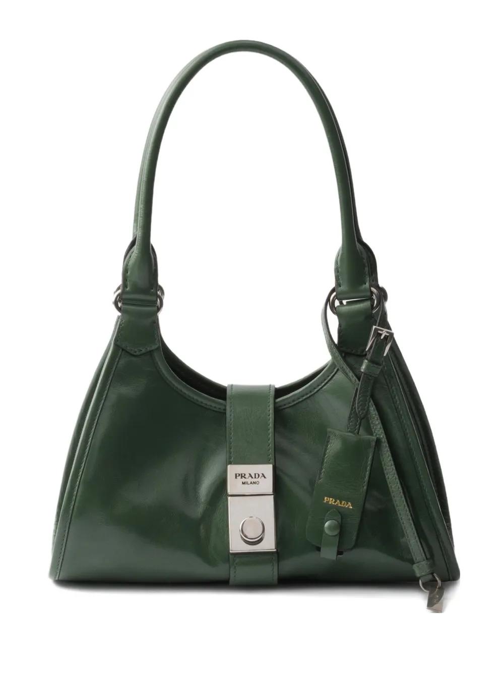 ハンドバッグ PRADA GREEN LEATHER MEDIUM RADA CAREY HANDBAG Green Prada Bags for Women | Lyst