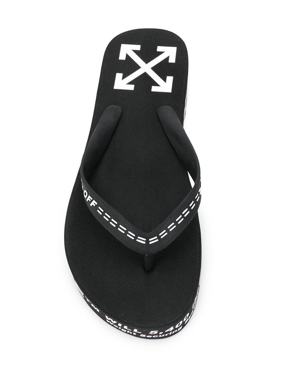 Off-White c/o Virgil Abloh Logo Print Flip Flops in Black for Men - Lyst