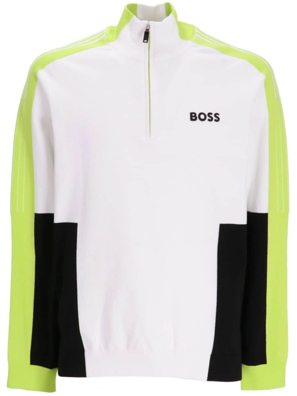 BOSS by HUGO BOSS Zolkar Quarter-zip Sweatshirt in White for Men | Lyst