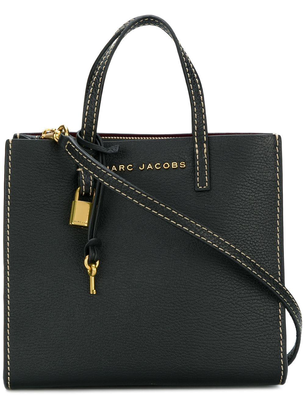 Marc Jacobs Leather The Grind Mini Tote in Black - Lyst