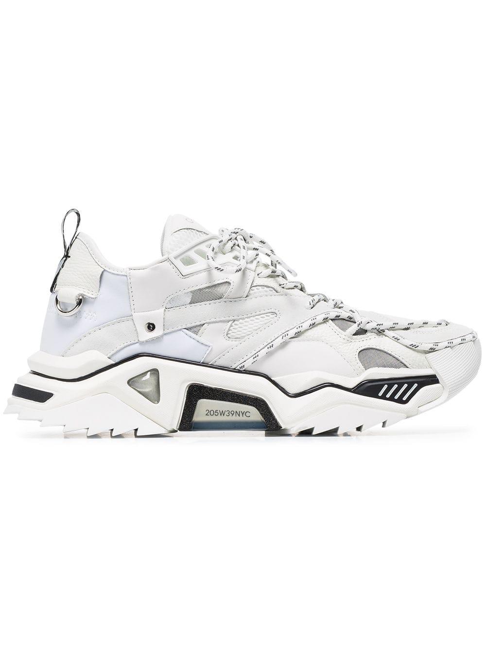 CALVIN KLEIN 205W39NYC Strike 205 Suede And Mesh Trainers in White for Men  | Lyst