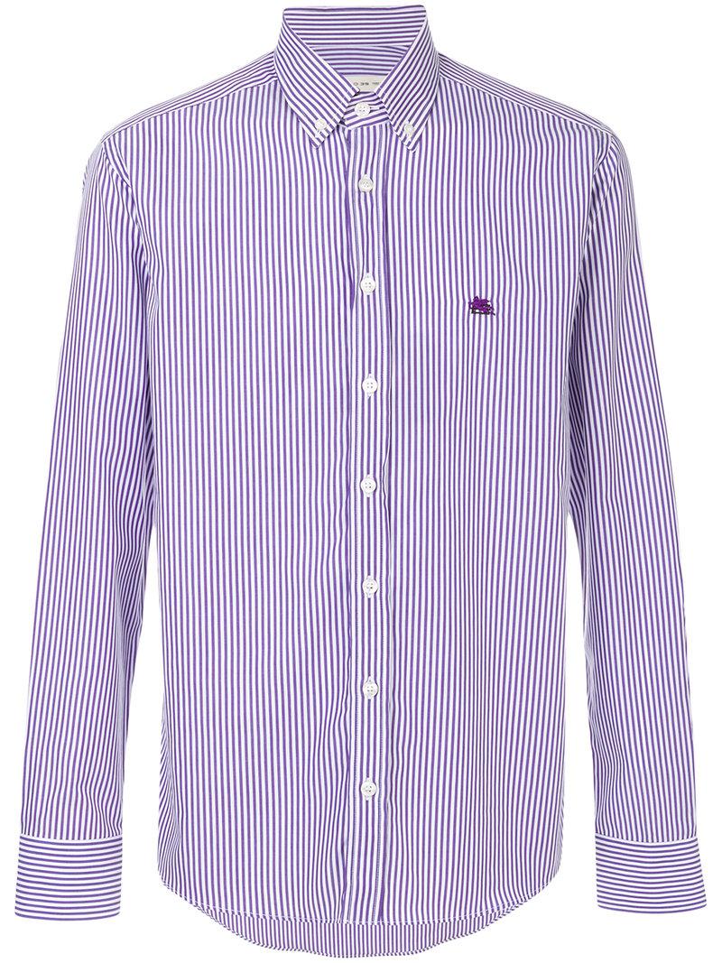Lyst - Etro Striped Shirt in Purple for Men