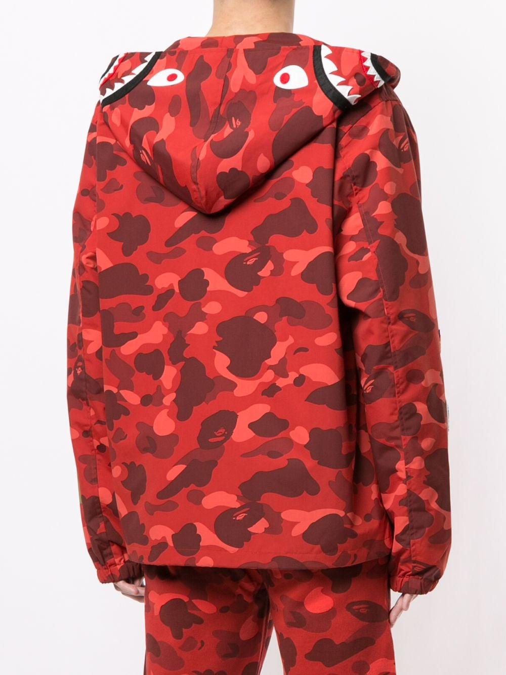 A Bathing Ape Camo Shark Hooded Jacket in Red for Men | Lyst