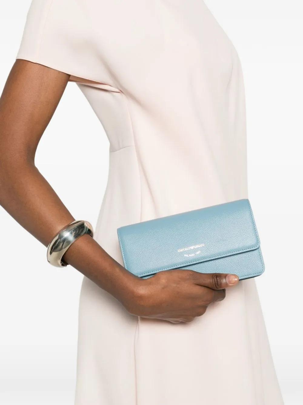 Emporio Armani Chain Leather Mini Bag in Blue | Lyst