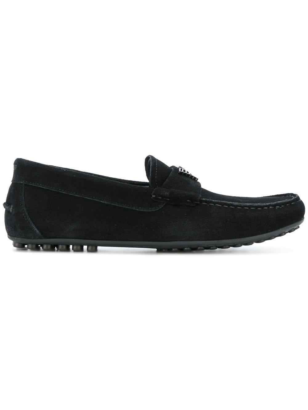 black armani loafers