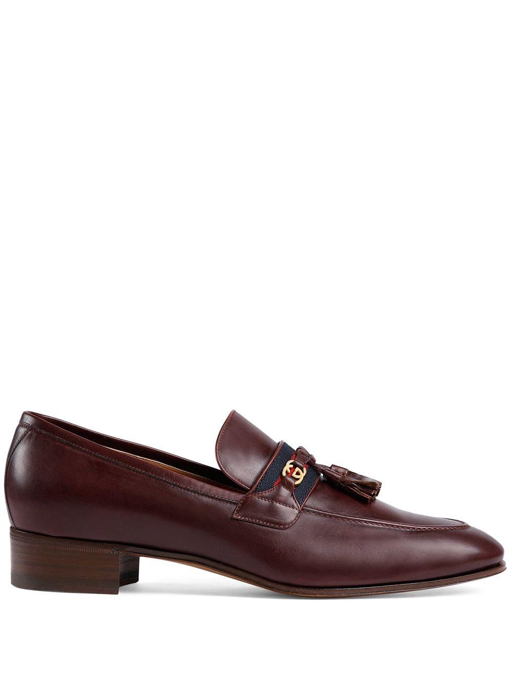 Gucci Leather Paride Gg Slip On Loafers in Brown for Men - Save 34% - Lyst