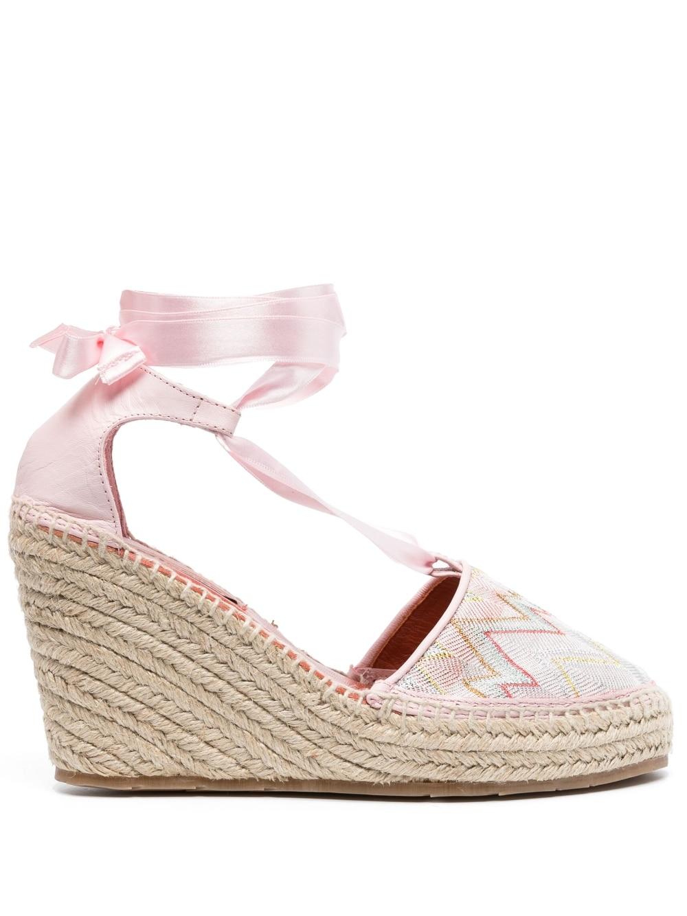 Missoni Zigzag-woven Wedge Espadrilles in Pink | Lyst