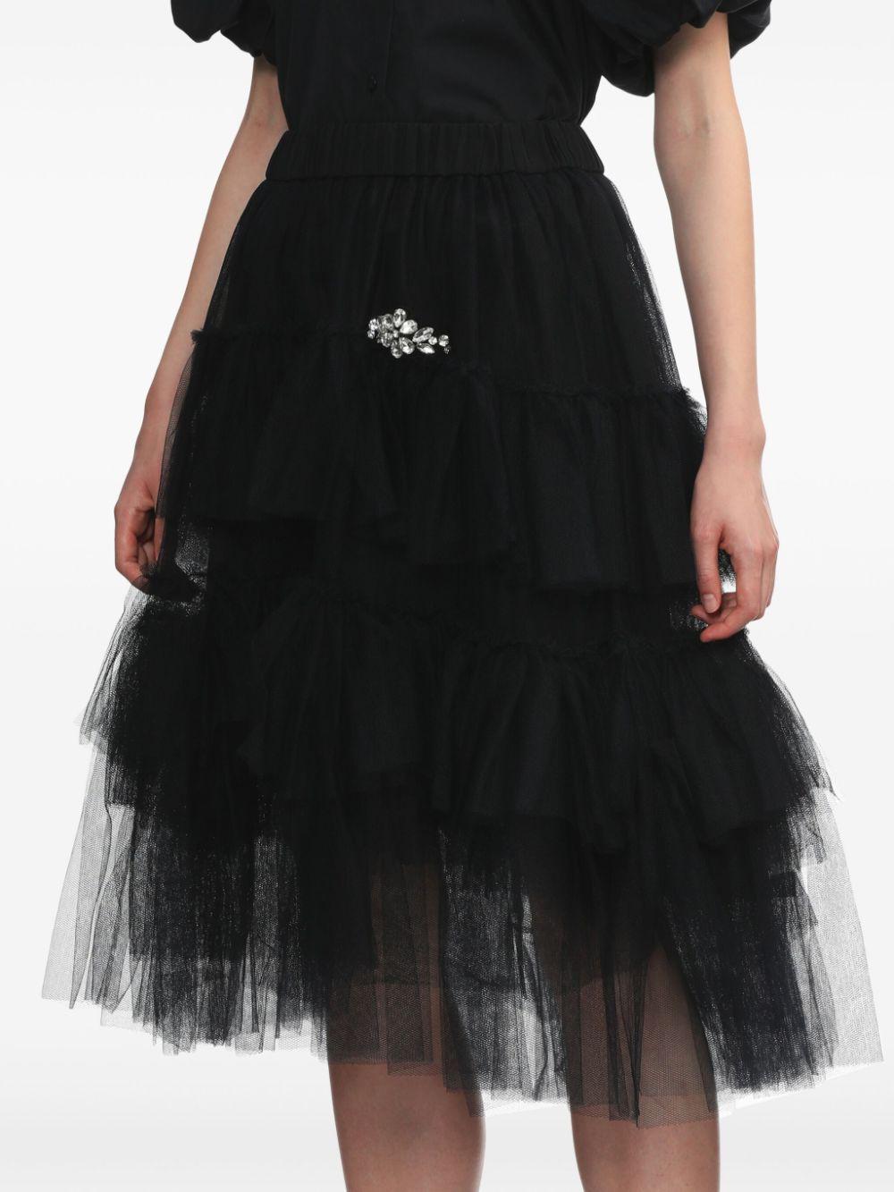 Black tulle tiered skirt hot sale