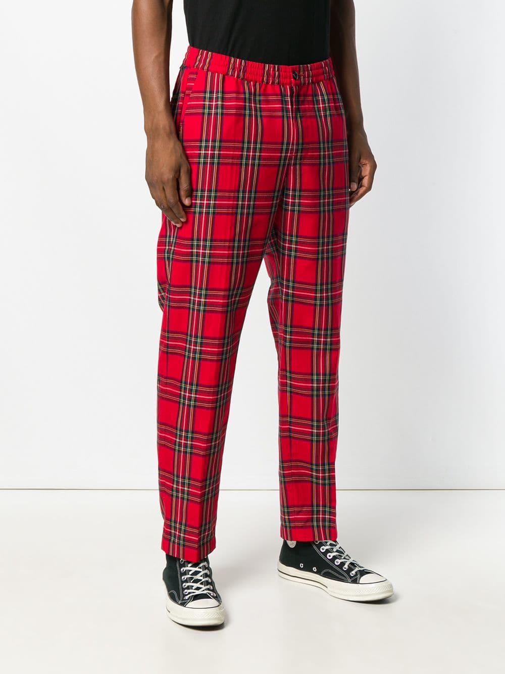 Stussy Synthetic Check Tapered Trousers 