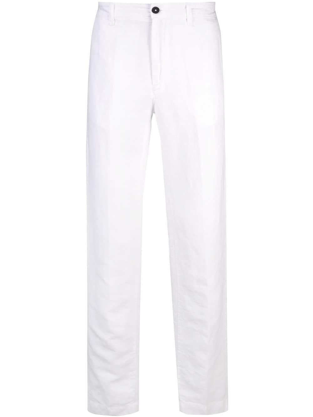 white slim fit trousers