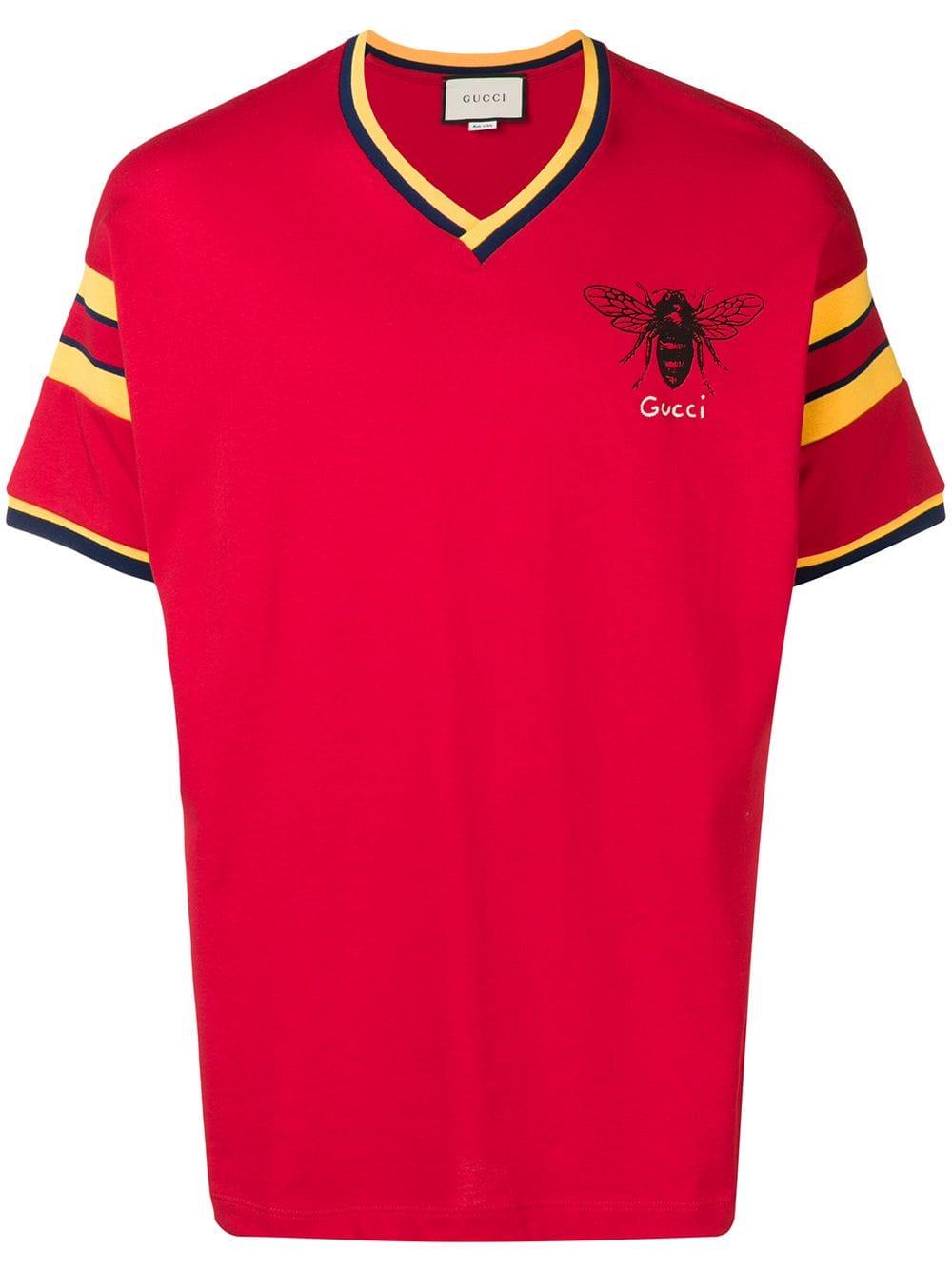 Gucci T-Shirt mit Bienen-Print in Rot für Herren | Lyst DE