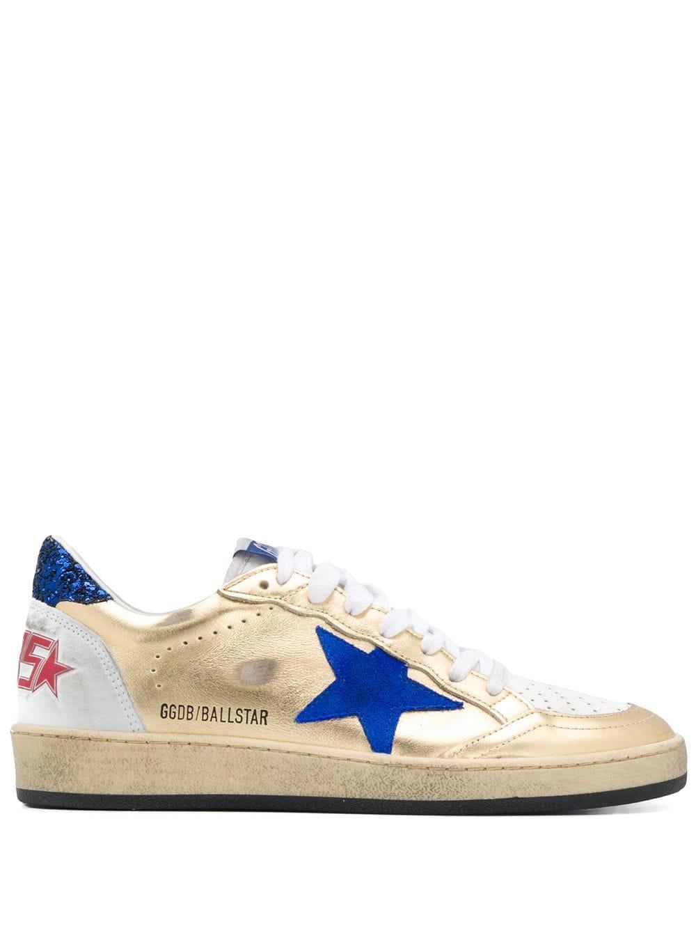 Golden Goose Deluxe Brand Leather Ball Star Low-top Sneakers in Gold ...