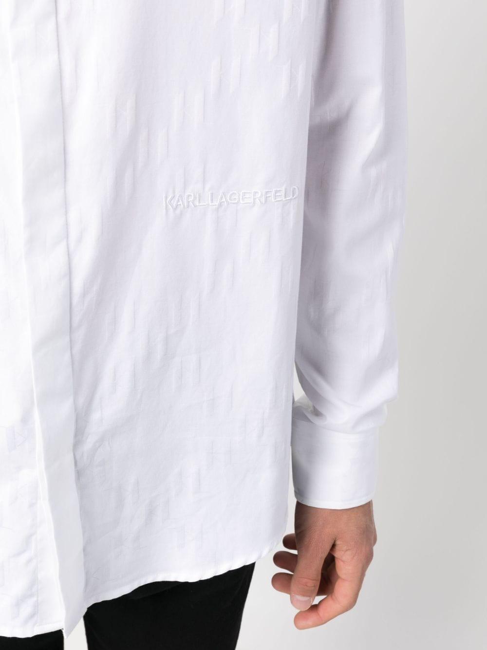Karl Lagerfeld Monogram Organic Cotton Shirt in White for Men | Lyst