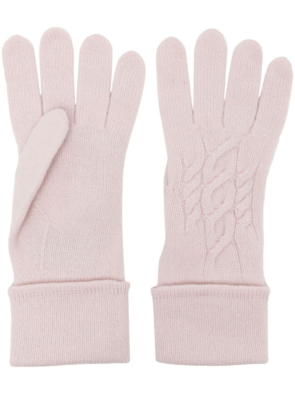 N.Peal Cashmere Cable-knit Cashmere Gloves in Pink | Lyst