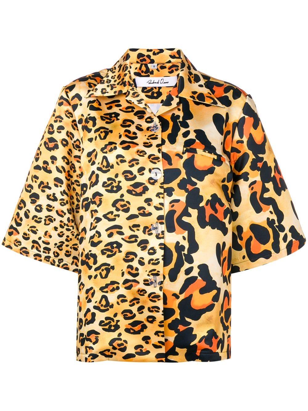 yellow leopard print blouse