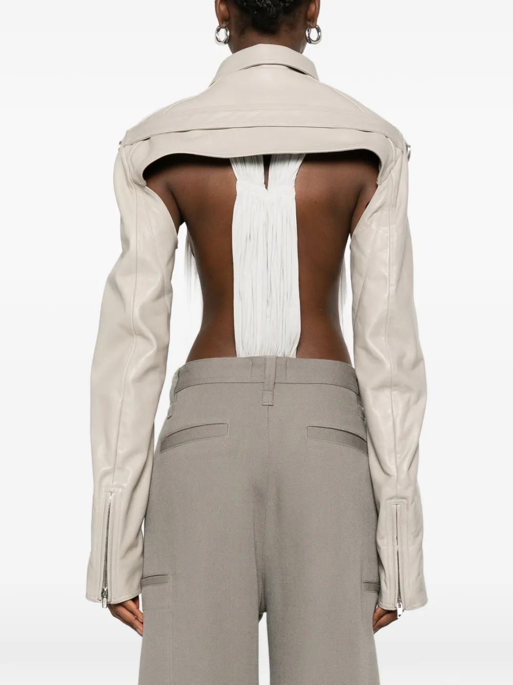 Rick Owens ホワイトレザージャケット Rick Owens Microbiker レザージャケット ホワイト | Lyst