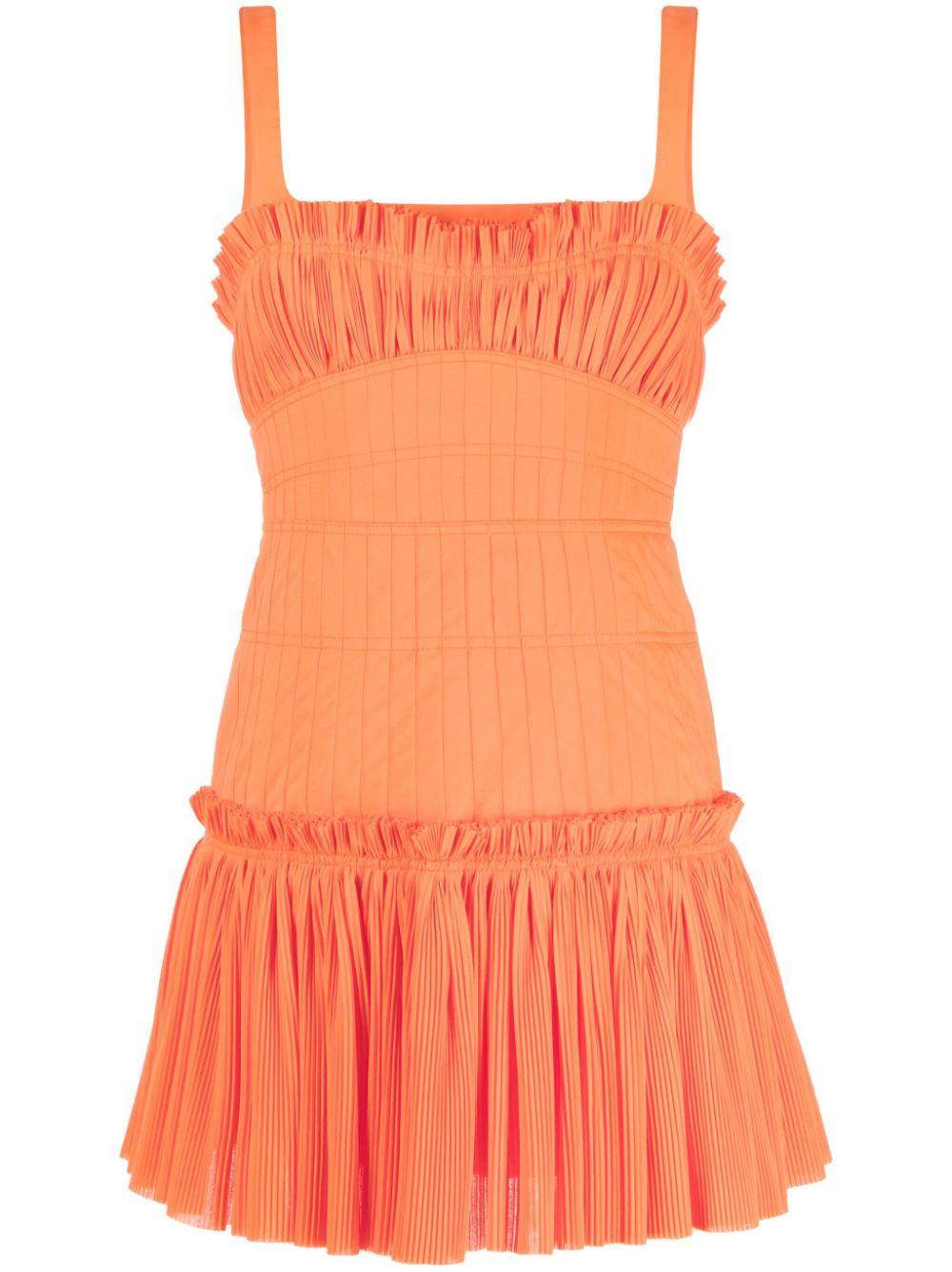 acler fitted pleated mini dress Etherley Sleeveless Micro Pleated Mini Dress