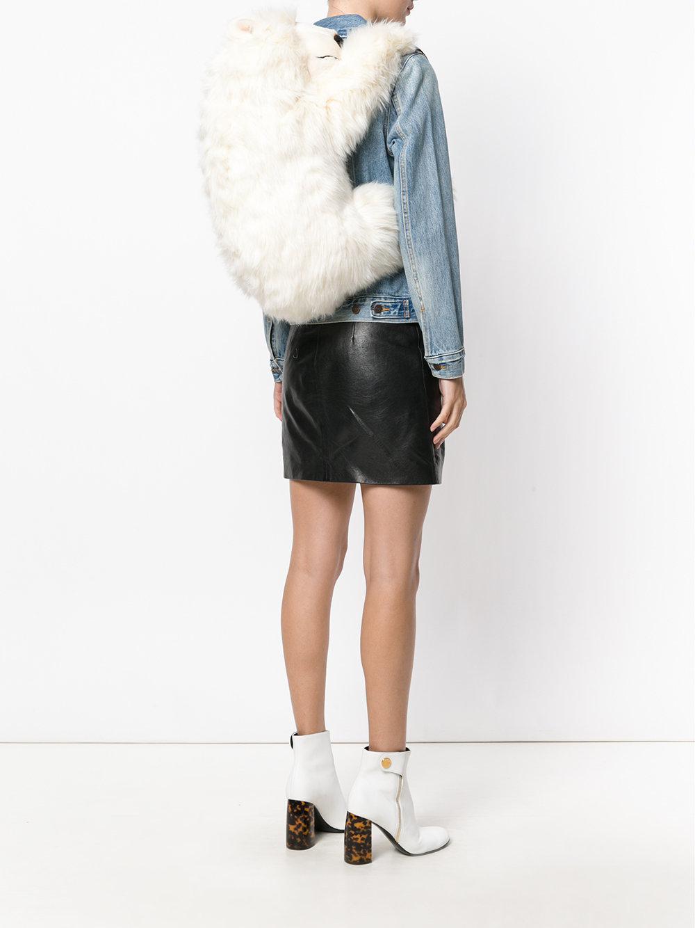 Dolce & Gabbana Leather Polar Bear Backpack in White | Lyst