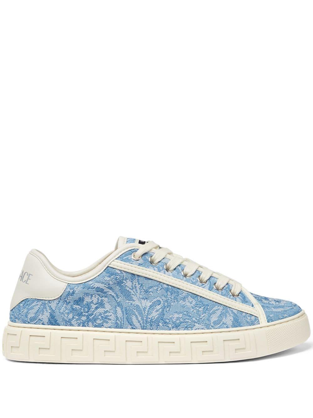 Sneakers Barocco Greca jacquard di Versace in Blu Lyst