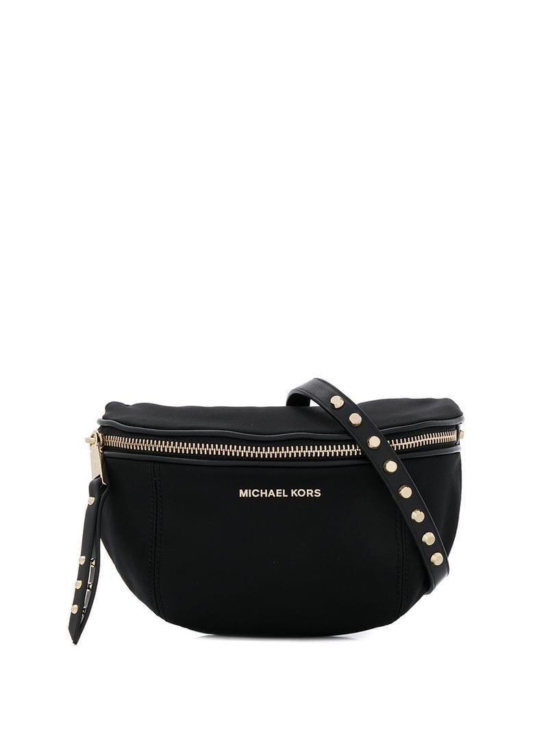 MICHAEL Michael Kors Studded Strap Bum Bag in Black | Lyst