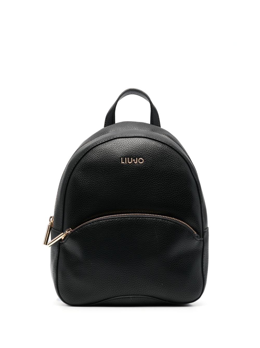 Liu Jo Logo-plaque Zip-up Backpack in Black | Lyst