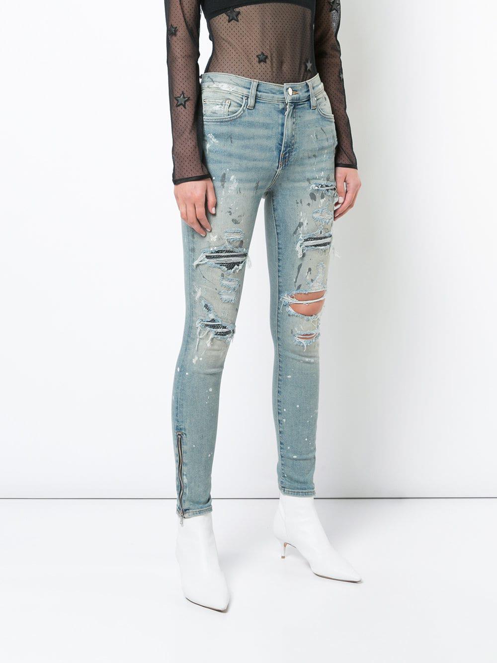 amiri crystal painter jeans
