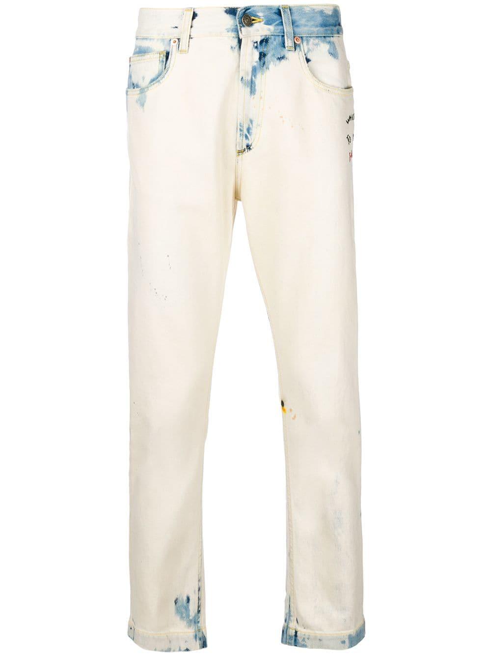 Gucci Denim Bleached-effect Jeans in White for Men - Lyst