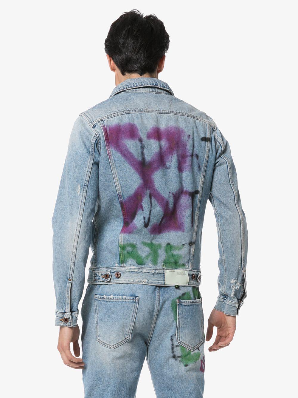 Off-White c/o Virgil Abloh Spray Paint Denim Jacket in Blue for Men | Lyst  Canada
