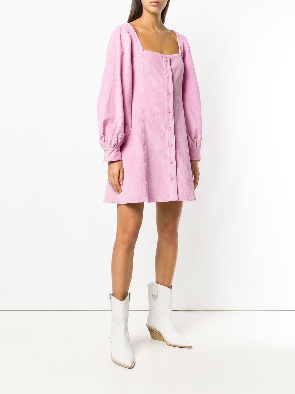 STAUD Corduroy Mini Dress in Pink | Lyst
