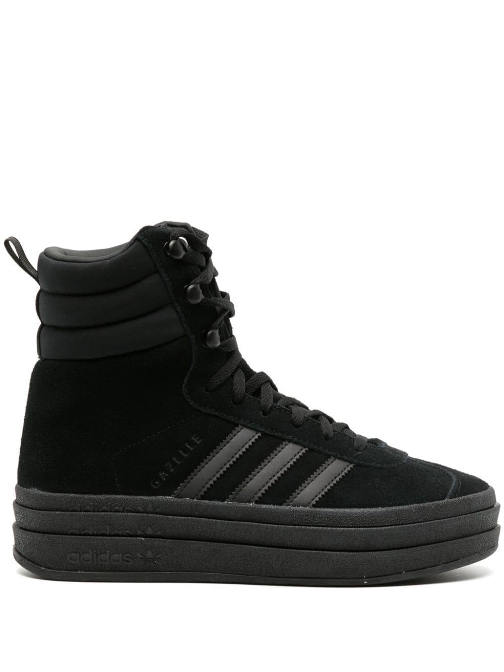 adidas Gazelle 3-stripes Padded-ankles Sneakers in Black | Lyst