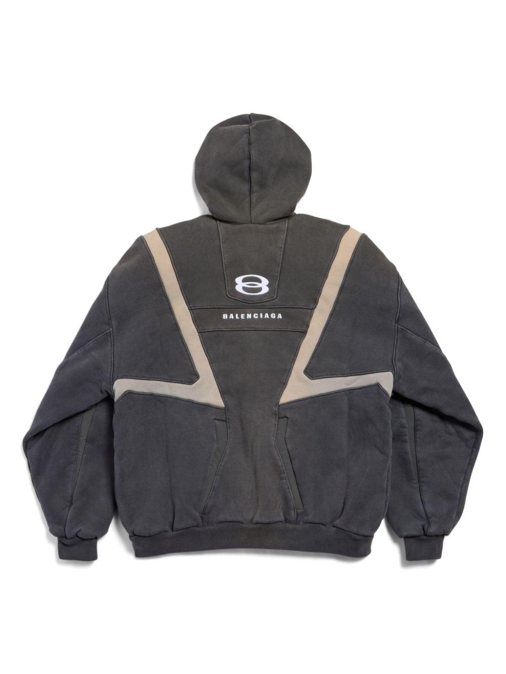 Balenciaga Unity Sports Icon Panelled Zip-Up Hoodie in Gray