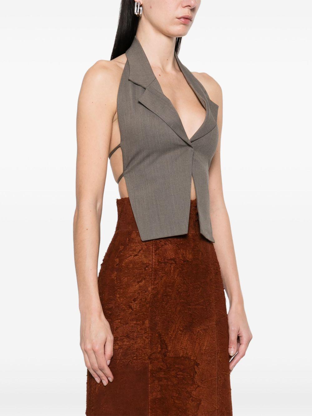 paloma wool ブラウン ホルターネック タンクトップ MOPIT-Brown halter cupro top – paloma wool