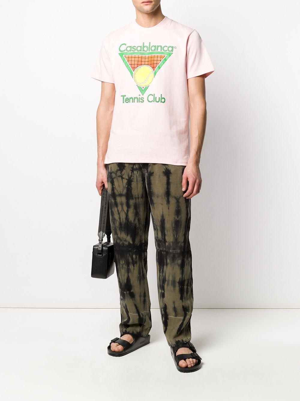 CASABLANCA Tennis Club T-shirt in Pink for Men | Lyst