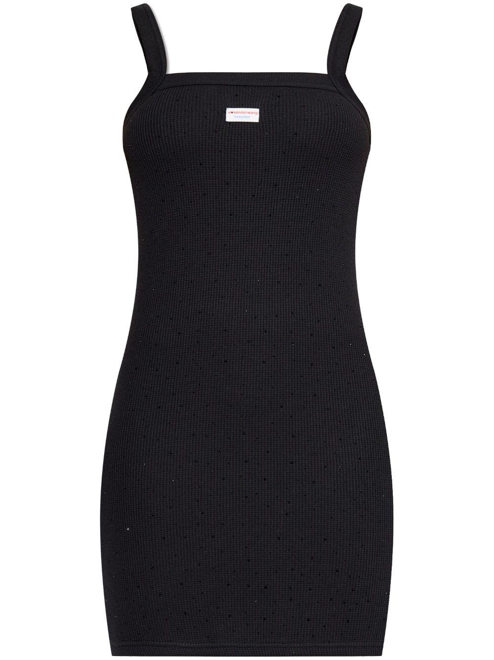Alexander Wang レディース ブラック Waffle-knit Mini Dress Alexander Wang レディース ブラック Waffle-knit Mini Dress