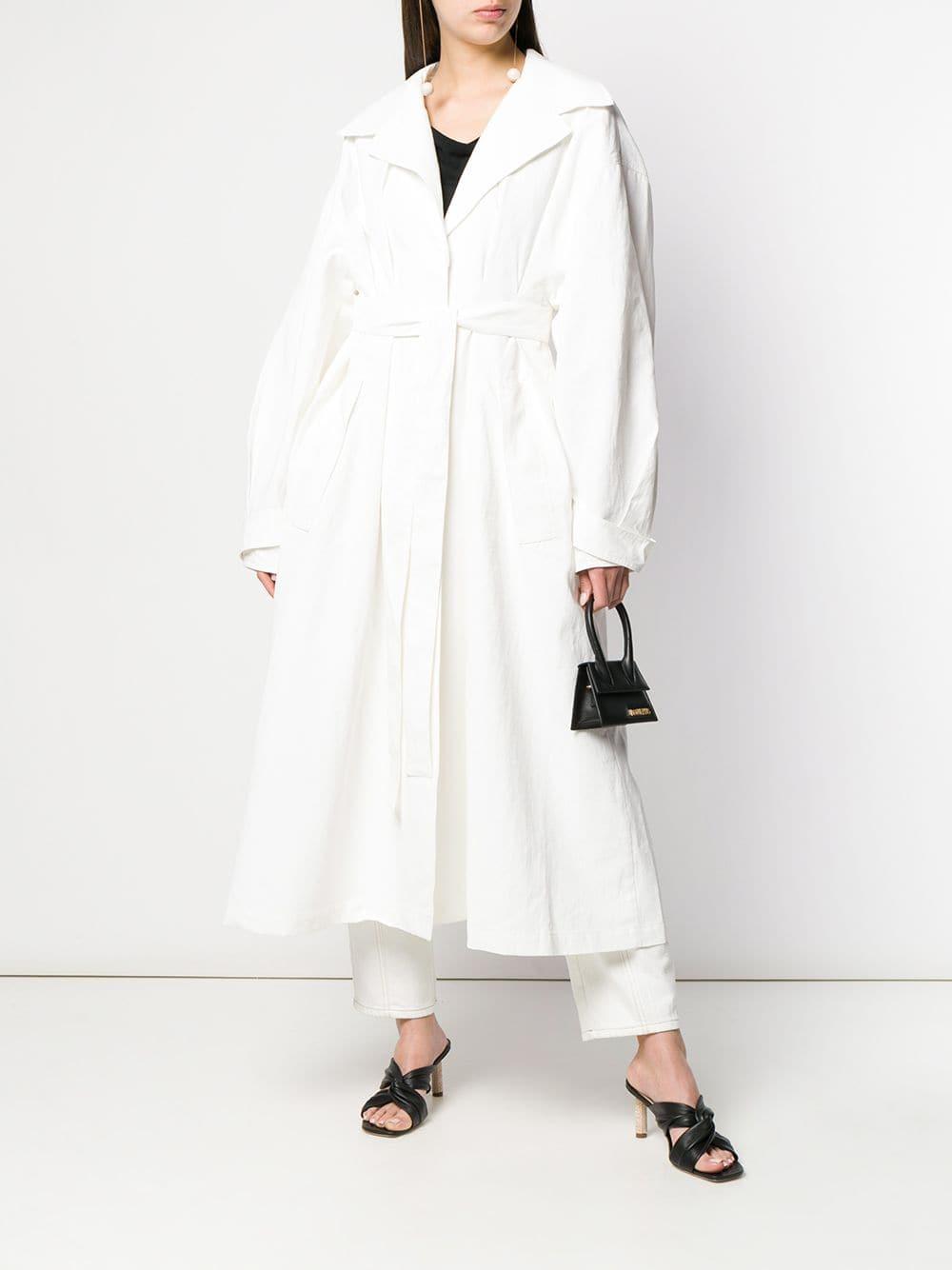 white oversized coat