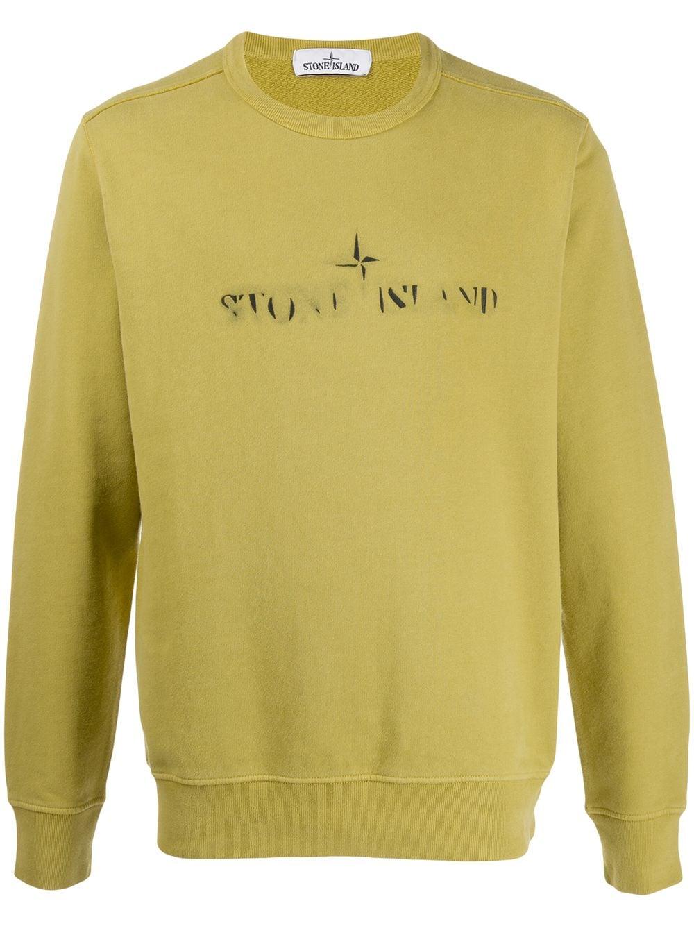 stone island print logo sweatshirt