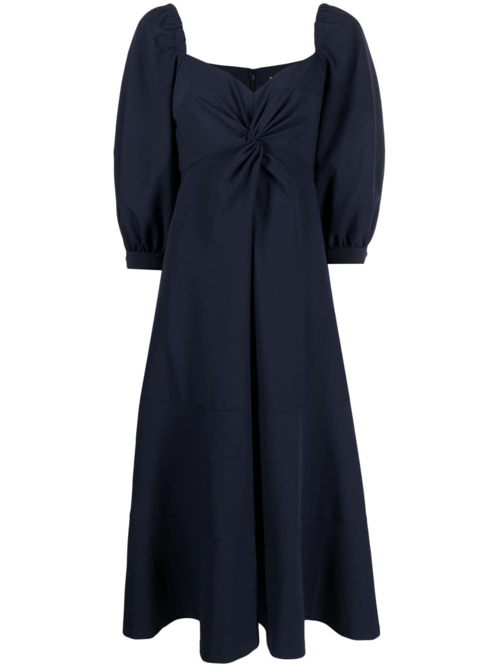 Cinq À Sept Kristina Bishop-sleeves Midi Dress in Blue | Lyst