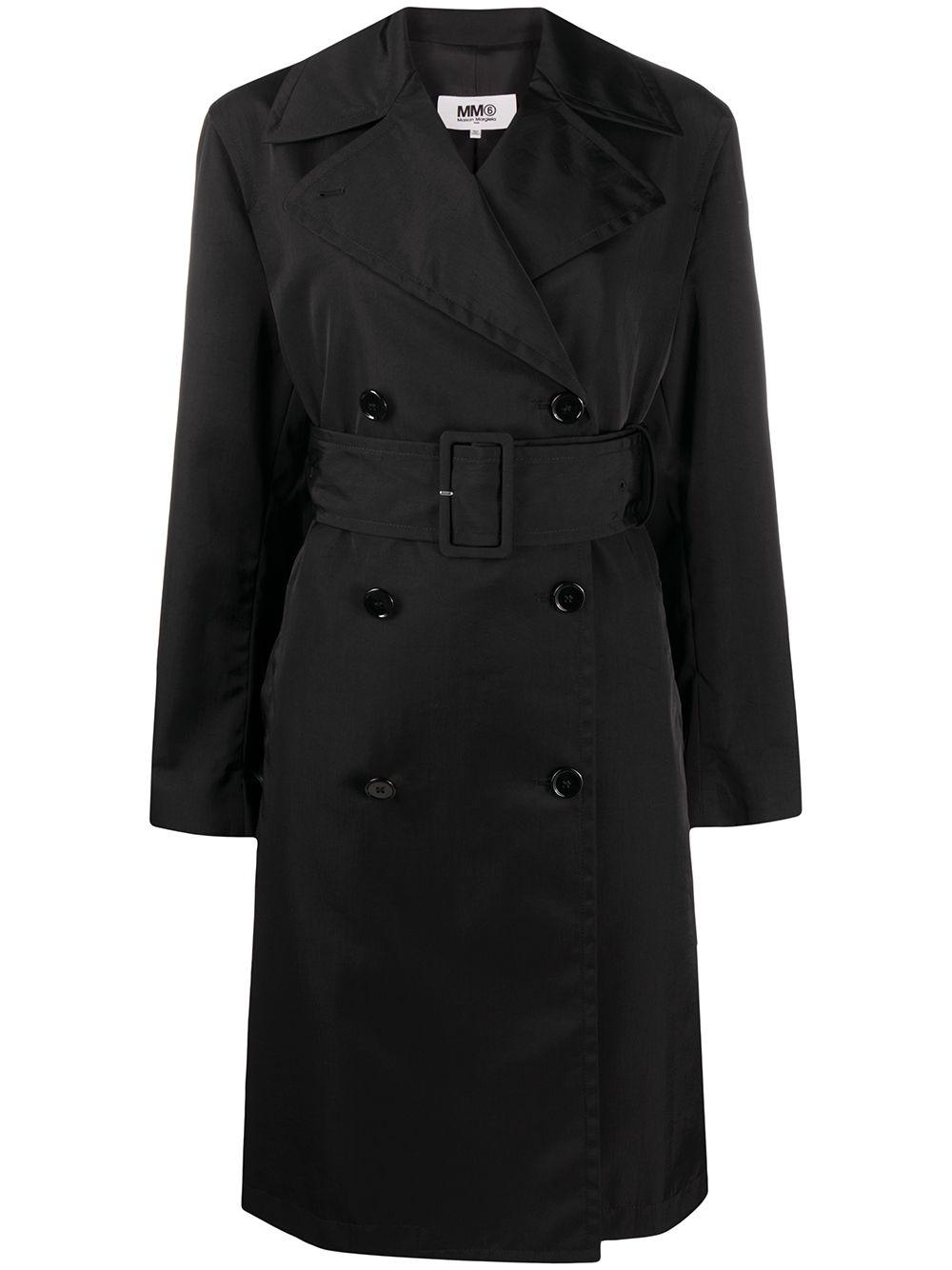 MM6 by Maison Martin Margiela Synthetic Double-breasted Belted Trench ...