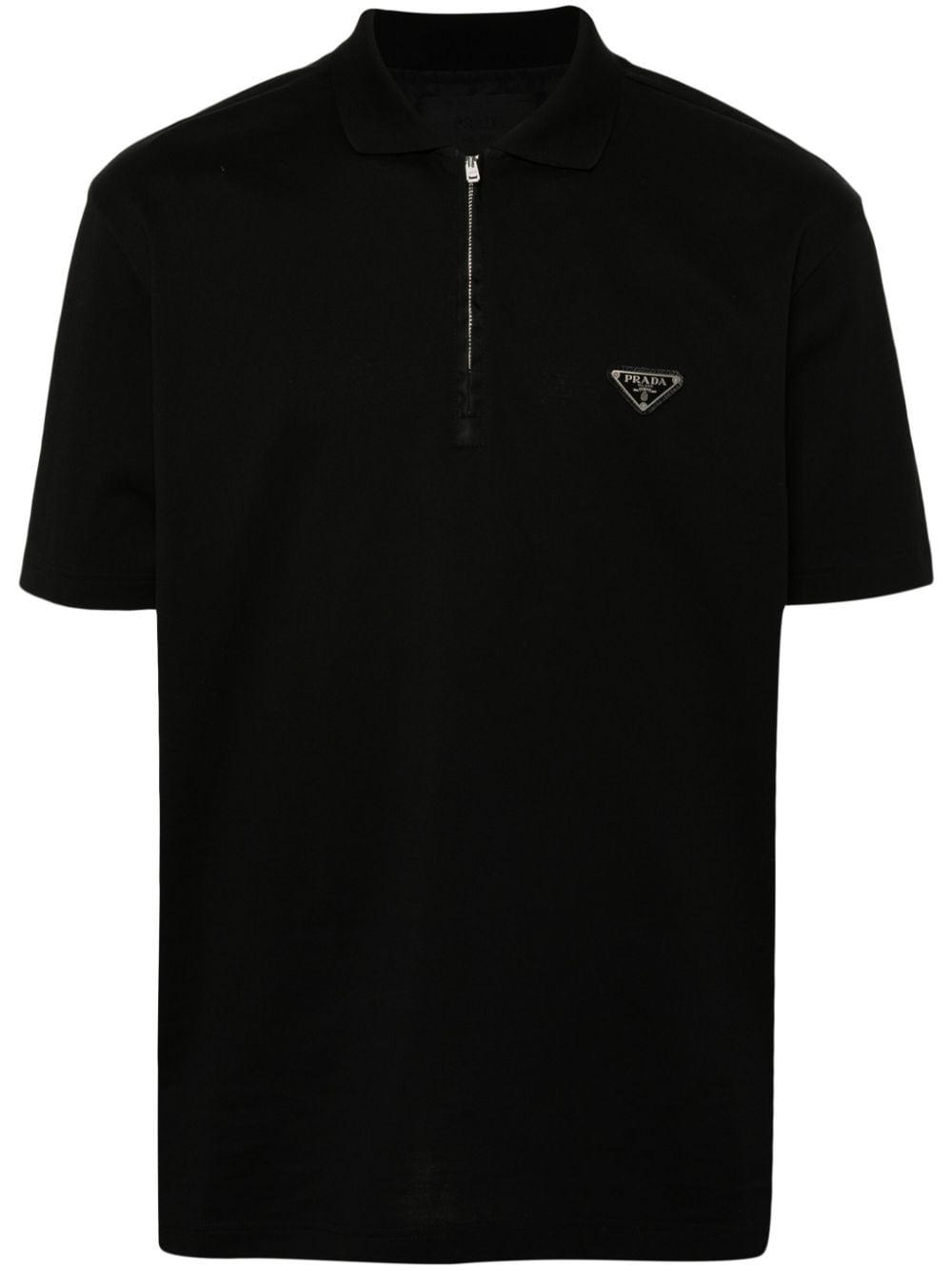 トップス prada black triangle logo polo shirt Prada Triangle-logo Cotton Polo Shirt in Black for Men | Lyst UK