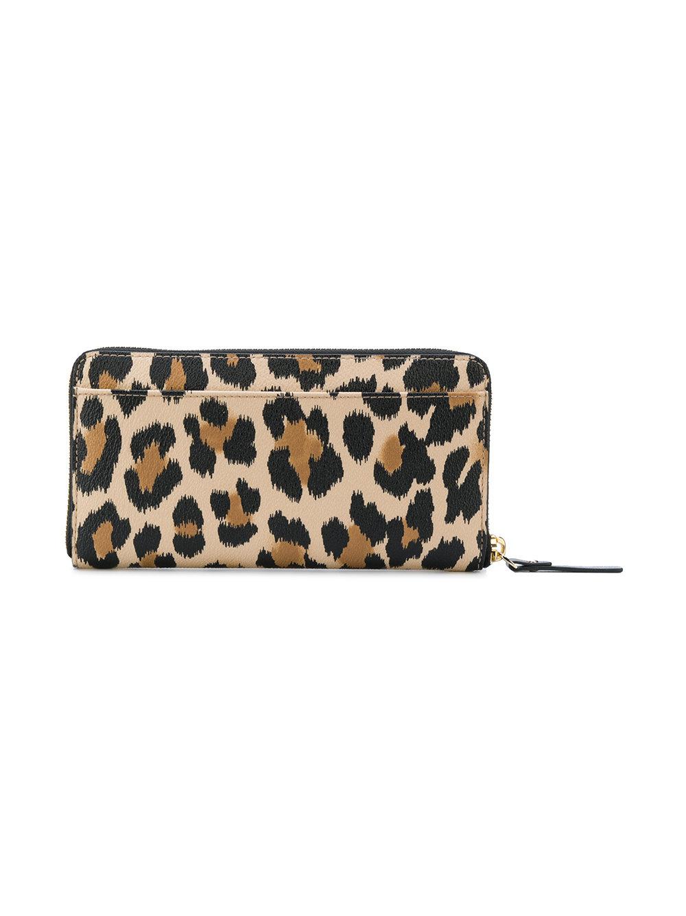 Kate Spade Leather Leopard Print Wallet in Brown - Lyst
