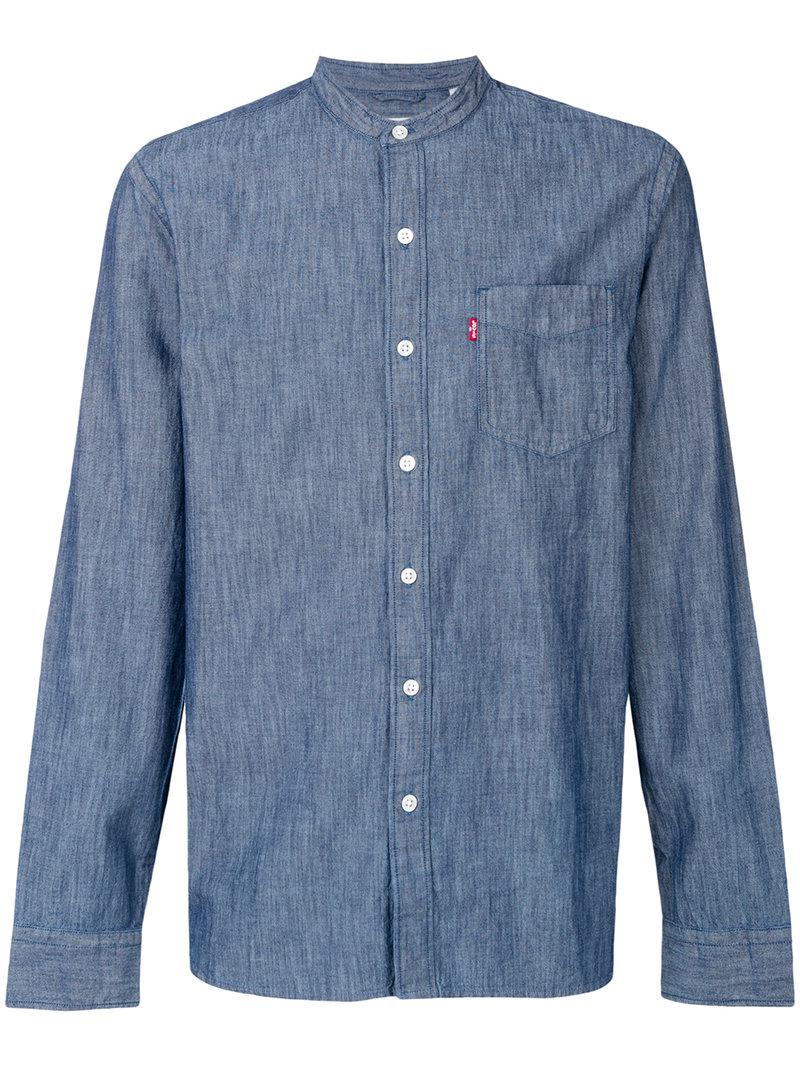 Levi's Band Collar Denim Shirt in Blue for Men Lyst