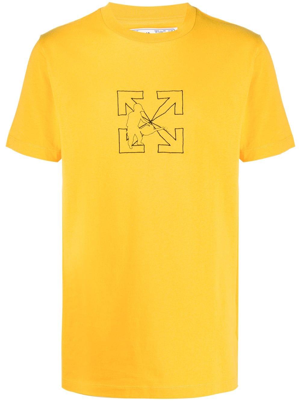 off white yellow tee