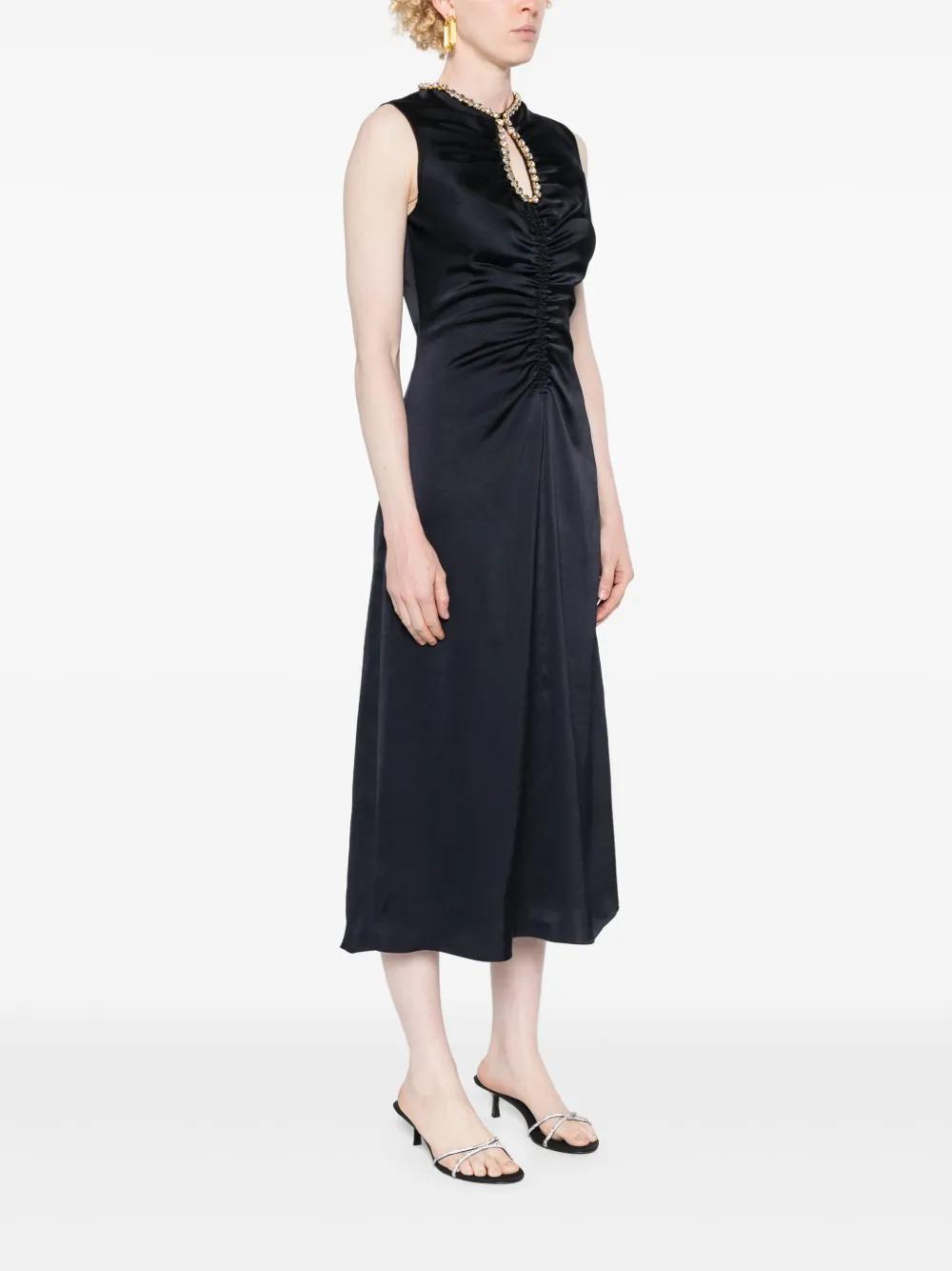 sandro satin look midi dress Sandro Satin Look Midi Dress
