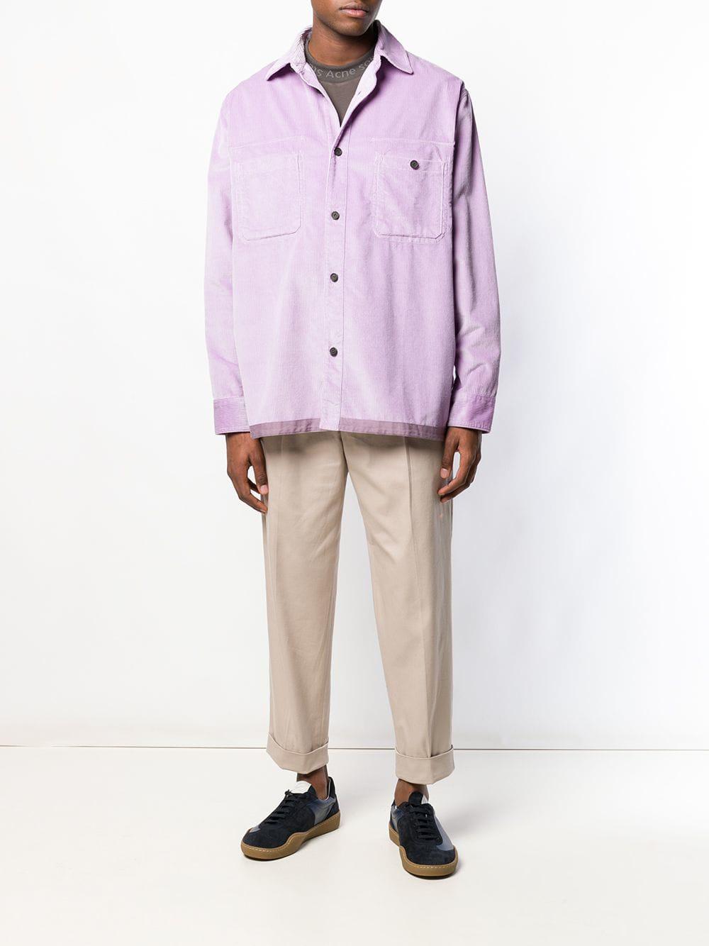 Acne Studios Loose Fit Corduroy Shirt In Purple For Men Lyst Acne Studios Loose Fit Corduroy Shirt In Purple For Men Lyst