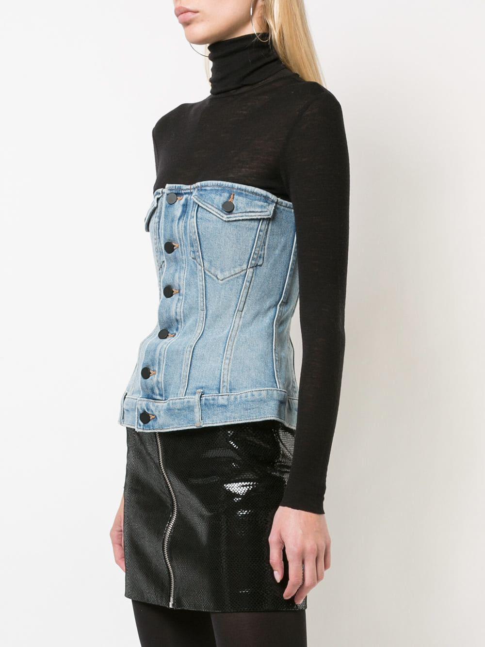 Alexander Wang Denim Corset Top in Blue | Lyst