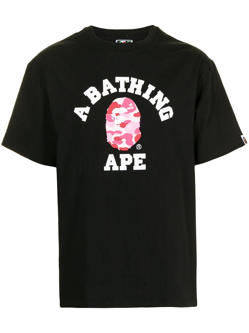A Bathing Ape Logo-print Cotton T-shirt in Black for Men - Lyst