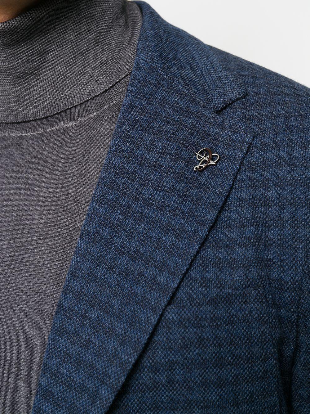 Canali Wool Houndstooth Blazer in Blue for Men Lyst