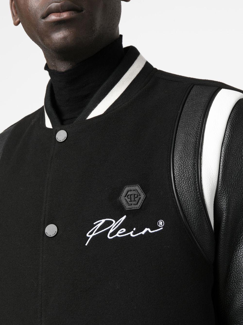 Philipp Plein Logo-print Varsity Jacket in Black for Men | Lyst